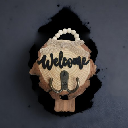 علاقات مفاتيح خشب ديكور WELCOME 13 سم